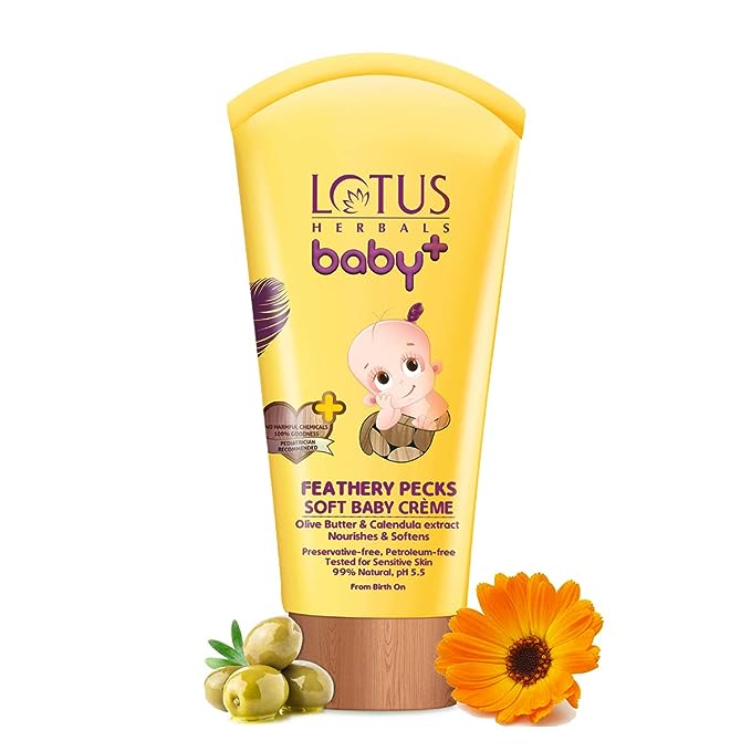 Lotus Herbals Baby+ Feathery Pecks Soft Baby Creme, 100 g-1.webp
